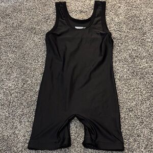 Men's Black Wrestling Bodysuit